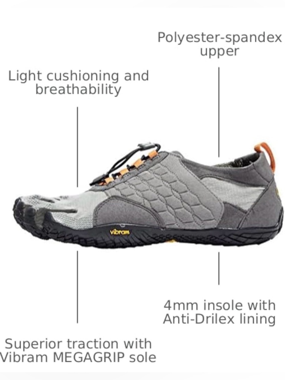 Vibram Men’s FiveFingers Trek Ascent | Barefoot Outdoor Shoe Hiking Light Trail - Picture 7 of 10
